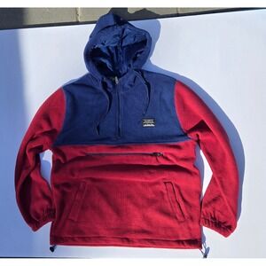 Massive Outdoor Supply Men's Fleece Hoodie Pullover Red Blue Size Small NWT‎